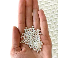 Pérolas 4mm de Rebitar Marfim Ou Branca Sem furo 500 unidades Com Rebites