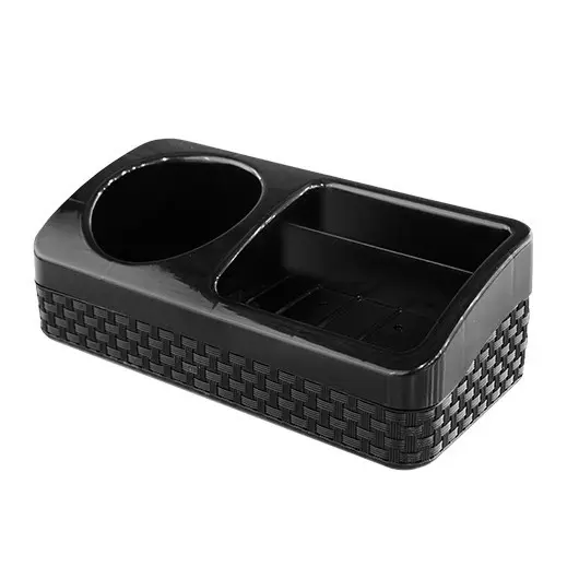 Porta Detergente Esponja e Sabão Rattan Preto Com Base Arqplast