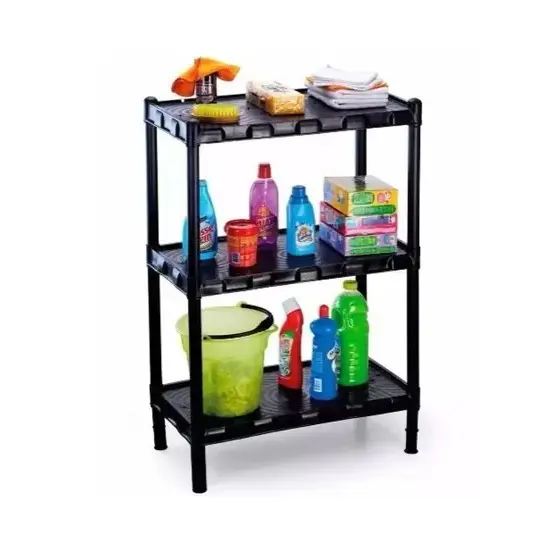 Estante Utilidades Plastica C/ pezinhos  3 Prateleiras 75x55x25cm, ideal em cozinha, sapatos, livros