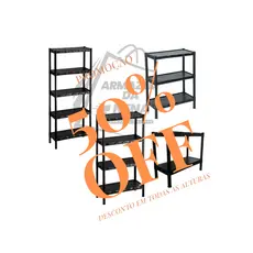Estante com até 5 Prateleira Organizadora de Plástico Modular Multiuso para Cozinha e Quarto