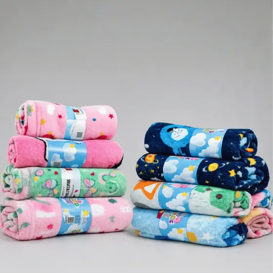 Kit 3 Manta de bebê Cobertor do Bebe Mantinha Microfibra estampada para Kit maternidade Sortidas