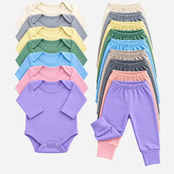 Kit 10 Peças Enxoval Infantil Roupa de Bebê Body Manga Longa e Mijão Vira Pé Menino Menina