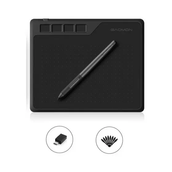 Mesa Digitalizadora Gaomon S620 4 Teclas Personalizáveis Desenhos Ilustrações Trabalhos Gráficos