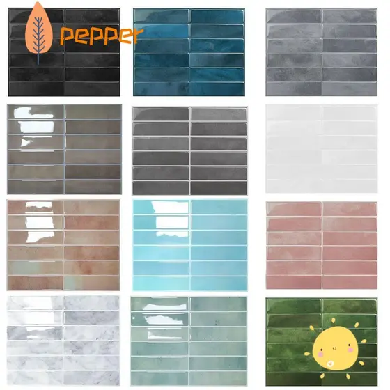 Adesivos De Parede Autoadesivos De Azulejo PEPPER , Papel À Prova De Umidade Antiincrustante , Adesivo De Fogão DIY D'ág