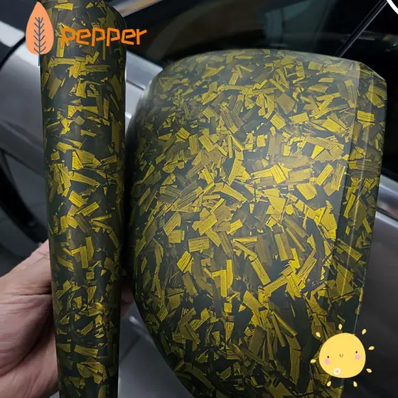 Adesivos Para Carroceria De Motocicleta PEPPER , Filme De Vinil De Fibra De Carbono De Alto Brilho 50x30CM , Efeito Fosc