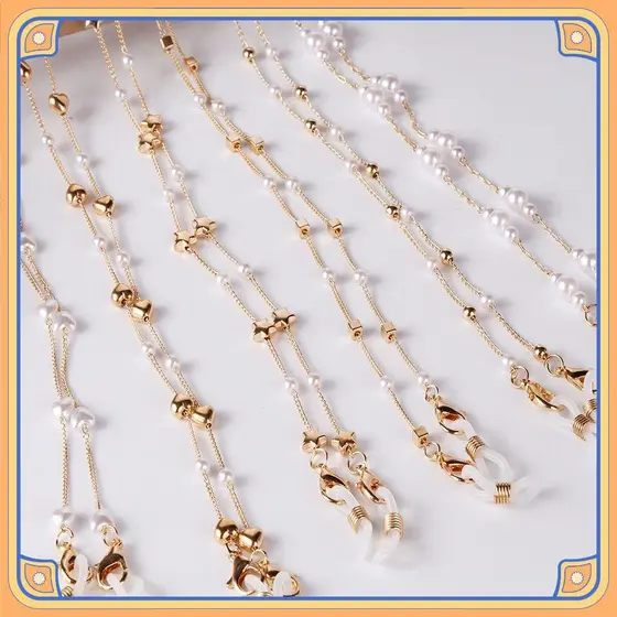 Corrente Perfumada Retro Ouro Halter Óculos Anti Gota Cordão