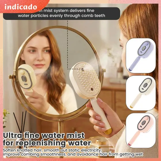 Pente Elétrico Com Almofada De Ar Em Spray 300mAh Recarregável Escova Desembaraçadora Seca E Úmida SHOPSBC9292