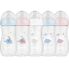Mamadeira 330ml Easy Flow Anti Gases com Válvula Bico Ultrasoft com 4 Fluxos Diferentes Buba