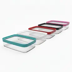 Porta Frios Acrílico Transparente Com Tampa Hermética Preta