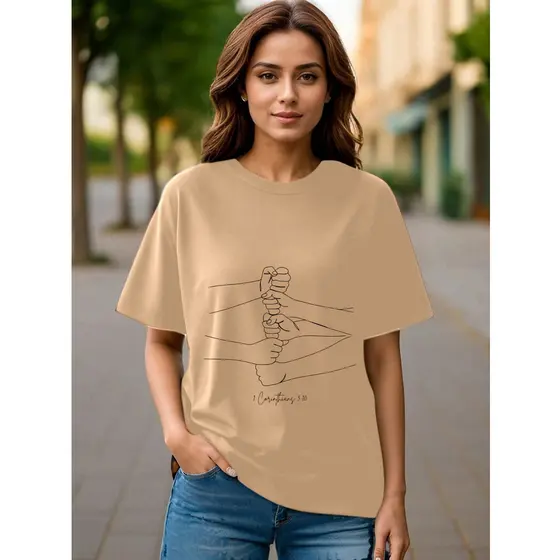 Camiseta feminina oversize estampada Corintios
