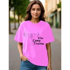 Camiseta feminina de academia oversize estampada Eita como treina
