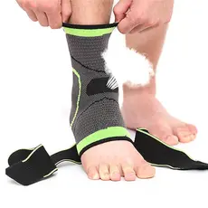 Tornozeleira Ajustável Anti-Derrapante Ortopédica Esportiva Proteção de Joelho com Strap Tira Crossfit Verde