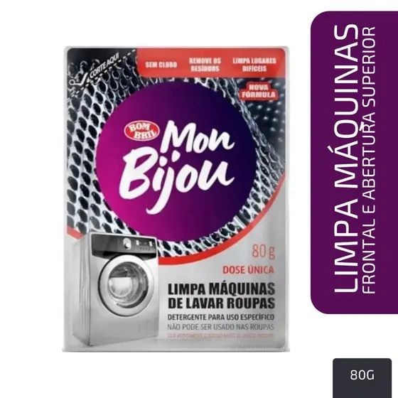 Mon Bijou Limpa Máquinas Lavar Roupa Frontal e Abertura Superior 80g Combate ao Maus Odores