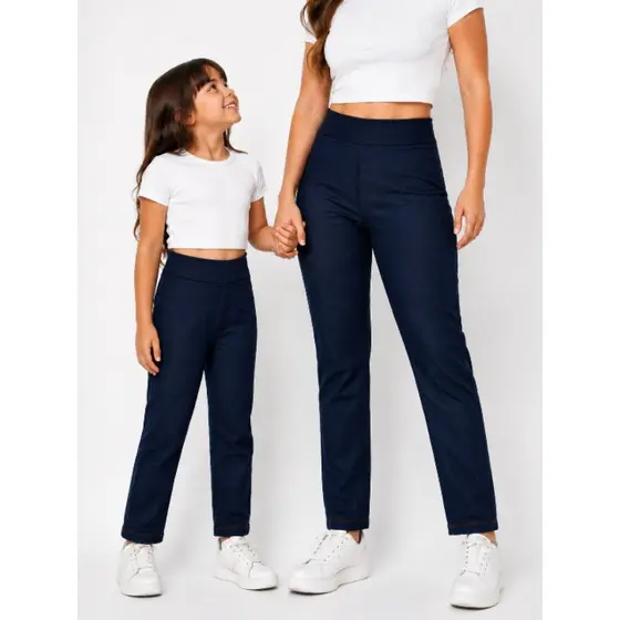 Calça Jeans Fake  Lycra INFANTIL e JUVENIL e ADULTA FEMININA.  MÃE E FILHA