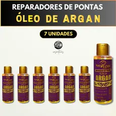 Kit 7 Reparadores de Pontas Óleo de Argan NatyFlora – Brilho e Proteção Prolongada