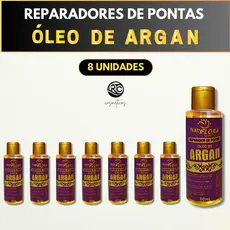 Kit 8 Reparadores de Pontas Óleo de Argan NatyFlora – Brilho e Proteção Prolongada