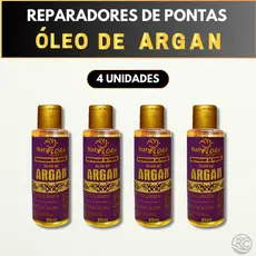 Kit 4 Reparadores de Pontas Óleo de Argan NatyFlora – Brilho e Proteção para Seus Cabelos