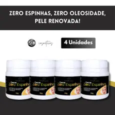 Kit com 4 Cremes Zero Espinhas – Controle de Oleosidade e Hidratação na Medida Certa