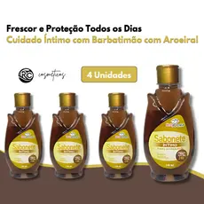 Kit Sabonete Íntimo Barbatimão e Aroeira NatyFlora – Mais Economia e Proteção (4 Unidades)