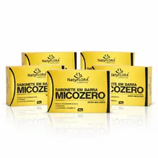 Kit 5 Sabonete Micozero NatyFlora 90g Antifúngico Para Micoses Fungos Pano Branco