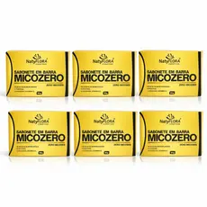 Kit 6 Sabonete Micozero NatyFlora 90g Antifúngico Para Micoses Fungos Pano Branco