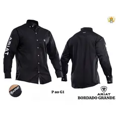 Camisão Masculina Bordada Grande Ariat Estilo Country Perfeita Para Rodeio e Pecuária