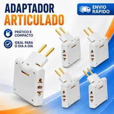 adaptador tomada Articulado Dobrável 3 entradas 110V/220V Deslocado 10A Resistente Bivolt
