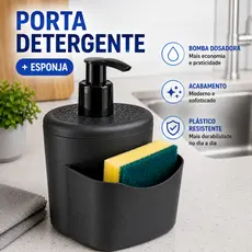 Porta Detergente Sabão Dispenser Sabão Sabonete Liquido Porta Esponja Com Bico Dosador Multiuso Cozinha Banheiro