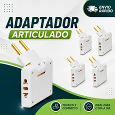 Adaptador tomada Articulado Dobrável 3 entradas 110V/220V Deslocado 10A Resistente Bivolt