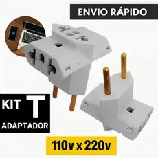 Adaptador  de Tomada T Kit 1,3,5 e 10 Benjamin 10A/20A Pino Maciço Adaptador T Resistente