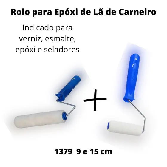 Rolo de Lã Carneiro 9 e 15 cm 5mm de altura C/Sup 1379 Tigre P/ Epóxi ki com 02