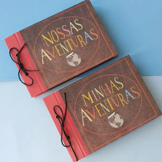 Caderno de fotos, Livro de Aventuras UP Minhas ou Nossas Aventuras c/ Marcador de Págs e Card