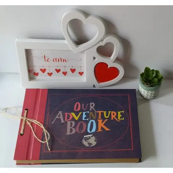 Álbum de fotos, Livro de Aventuras UP My ou Our Adventure com Marcador de Páginas e Card