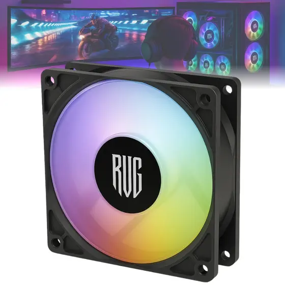 Cooler Fan 80mm Ventoinha Pc Gamer Gabinete Cpu Super Silencioso Led RGB