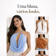 Blusa feminina dunas gola boba croped lisa frente única moda blogueira promoção