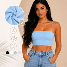 Cropped Feminino Top Faixa Suplex com Alça Elástico Sem Bojo Premium