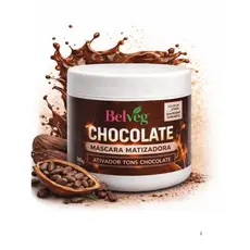 Máscara Matizadora Chocolate Belveg 300g Tonalizante Para Cabelos Castanhos Hidratação e Brilho