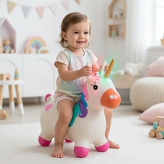 Upa Upa Inflável Infantil Bichinhos com Luz e Som Vinil Atóxico Coordenação Motora até 30kg INMETRO