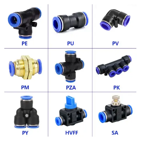 Conector De Tubo De Encaixe Pneumático , Acessórios Rápidos De Ar , De Mangueira , 6mm , 8mm , PU , PE , PY , PK