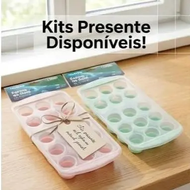 Forma de Gelo em Silicone 18 Cubos - Flexível Antiaderente Desenformar Rápido Reutilizável