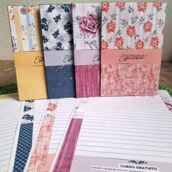 Combo Papel de Carta com Envelopes para Testemunho Jw - Floral Slim