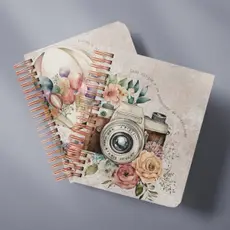Caderno A5 Floral Coleção Vintage Frases 100 FOLHAS com Marca Páginas