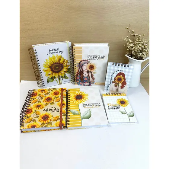 Agenda Bloquinho A6  Planner Combo Encanto Girassol  2026
