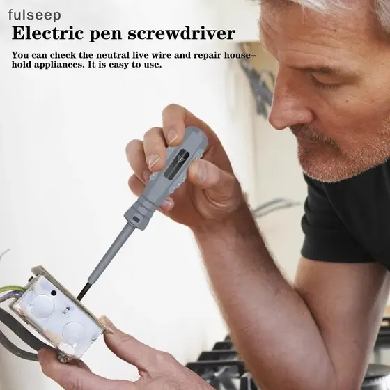 [fulseep] Caneta Testadora De Tensão Digital AC Lápis De Teste De Indução Sem Contato Voltímetro Detector De Energia Ind
