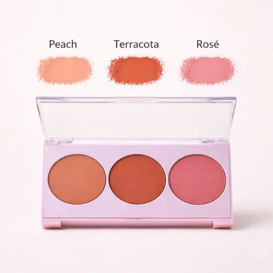 Paleta Trio de Blush Compacto Tropical Skin Maquiagem Dapop