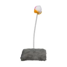 Arranhador com mola para gatos em pelúcia anti-stress