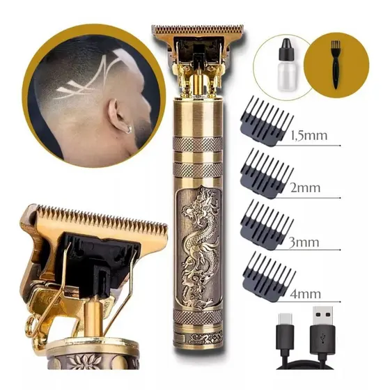 Máquina T Blade Dragão Profissional Sem Fio Barbeador Cabelo Acabamento Recarregável
