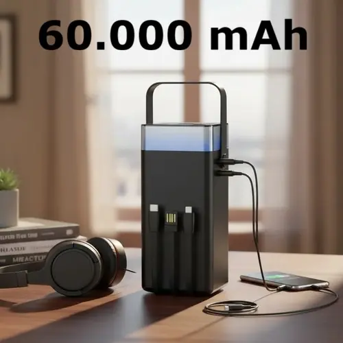 Power bank 60000mah Carregador Portátil Potente 3 Em 1 Kapbom