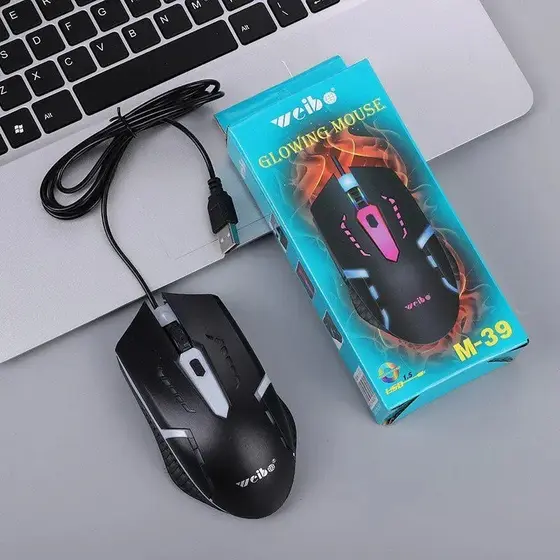 Mouse Óptico Led RGB 3200Dpi Usb - Weibo M-39