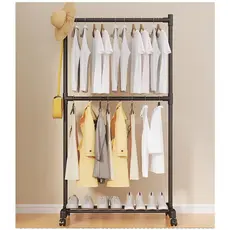 Arara de Multiuso Roupas Cabideiro de Chão Closet de rodas móveis Modulado em Aço Carbono